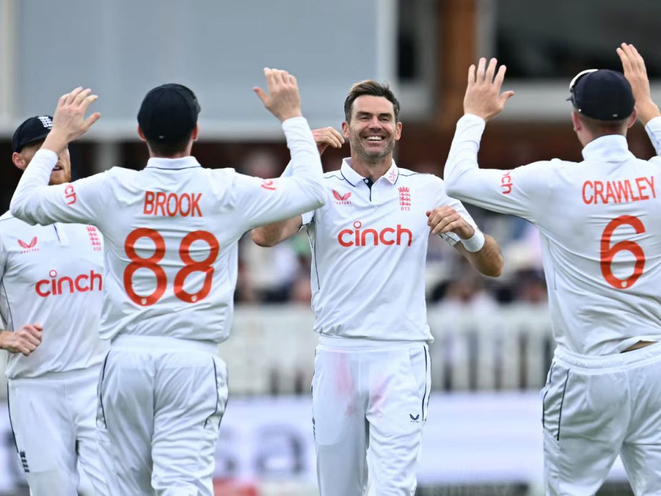 James Anderson takes two wickets in his final innings