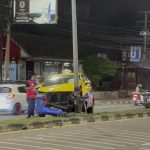 Foreigner Steals Taxi and Crashes